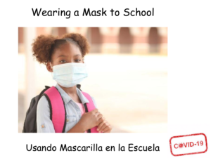 girl wearing mask at school